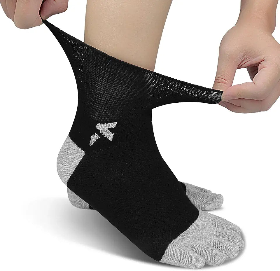 4 Pairs Seamless Loose Fit Non-Binding Cotton Crew Socks K93229