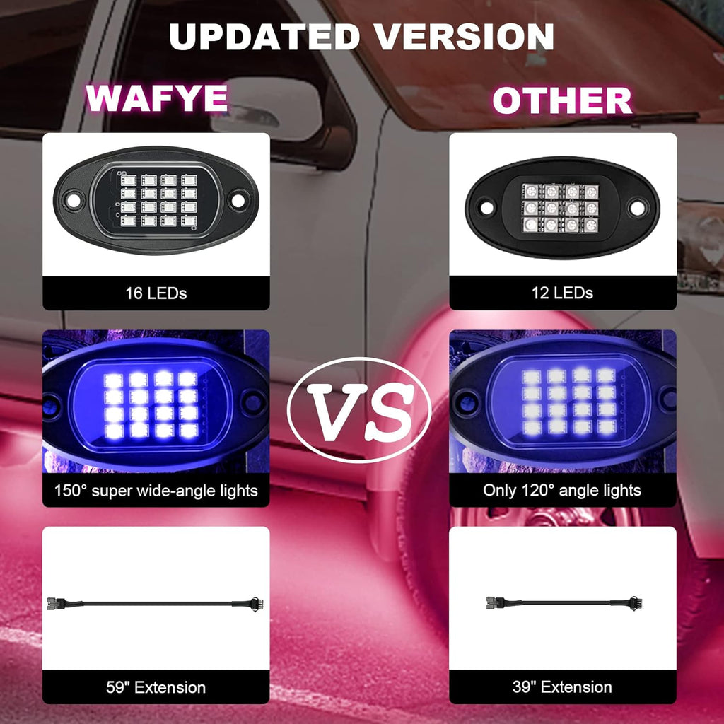 RGB LED Rock Lights 8 Pods Pack of 2 M421765