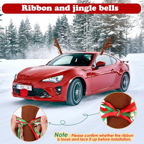 Car Reindeer Antler Kit Nose and Tail Christmas Decoration Set T56821