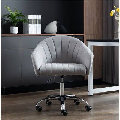 Light Gray Linen Task Chair J586