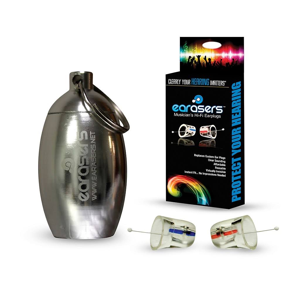 Medium Musicians Plugs and Carrying Case Bundle Silver F2703