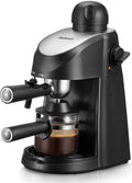 3.5 Bar 4 Cup Steam Espresso Cappuccino Maker with Milk Frother, Black D8667