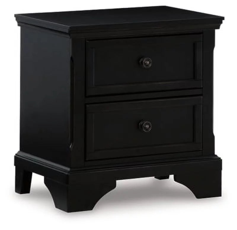 Black 2 Drawer Nightstand P410395