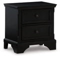 Black 2 Drawer Nightstand P410395