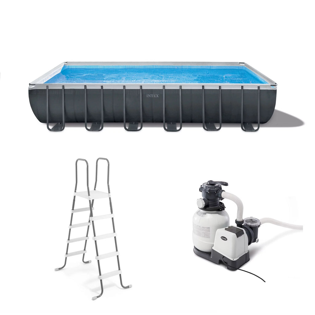 24' x 12' x 52 Rectangular Frame Swimming Pool with Pump G428