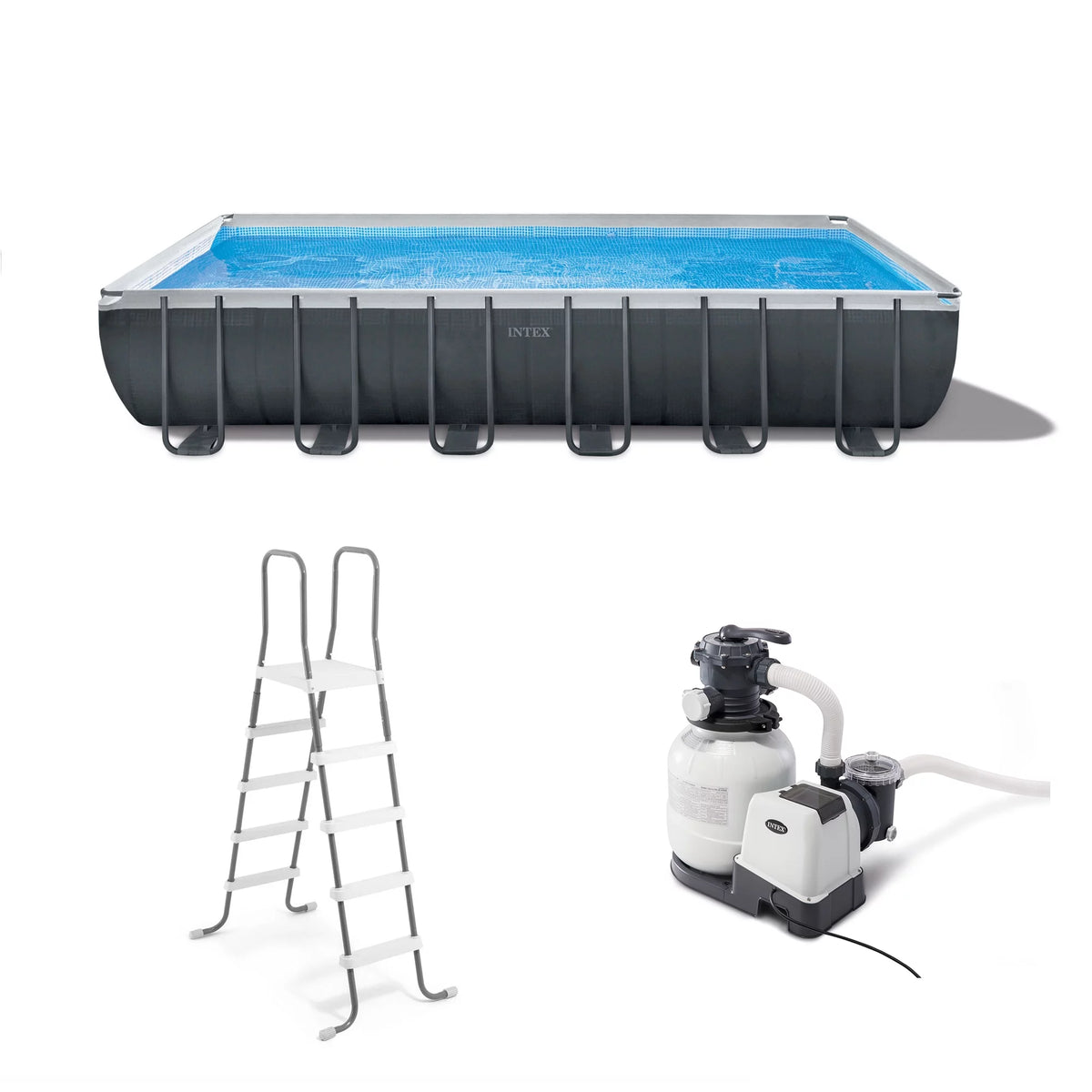 24' x 12' x 52 Rectangular Frame Swimming Pool with Pump G428