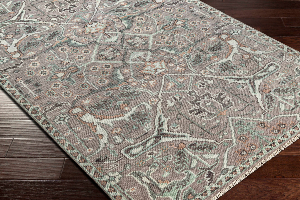 Wool Area Rug Gray Brown 6' x 9' F89916