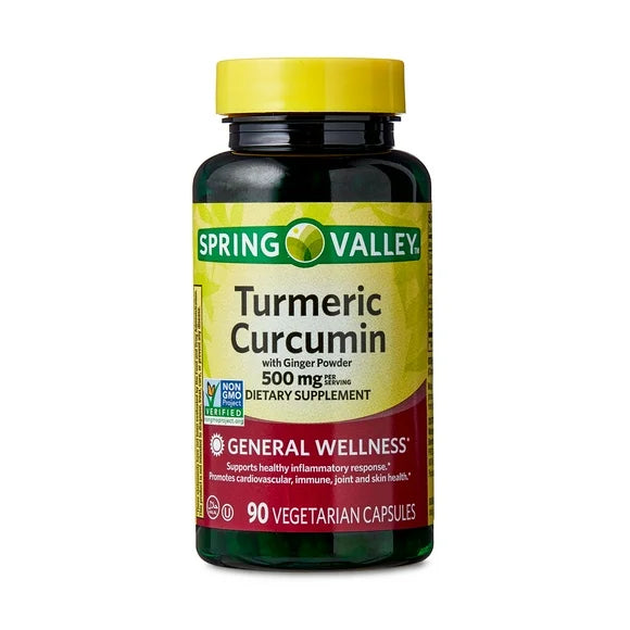 Turmeric Curcumin Ginger Dietary Supplement Vegetarian Capsules 500 mg 90 Count G5464