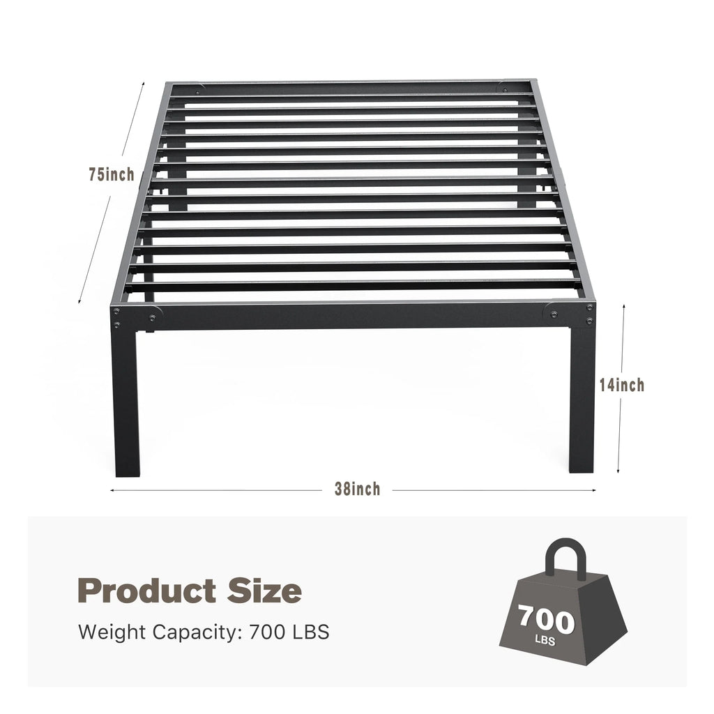 Full Size Heavy Duty Platform Bed Frame with Underbed Storage U36932