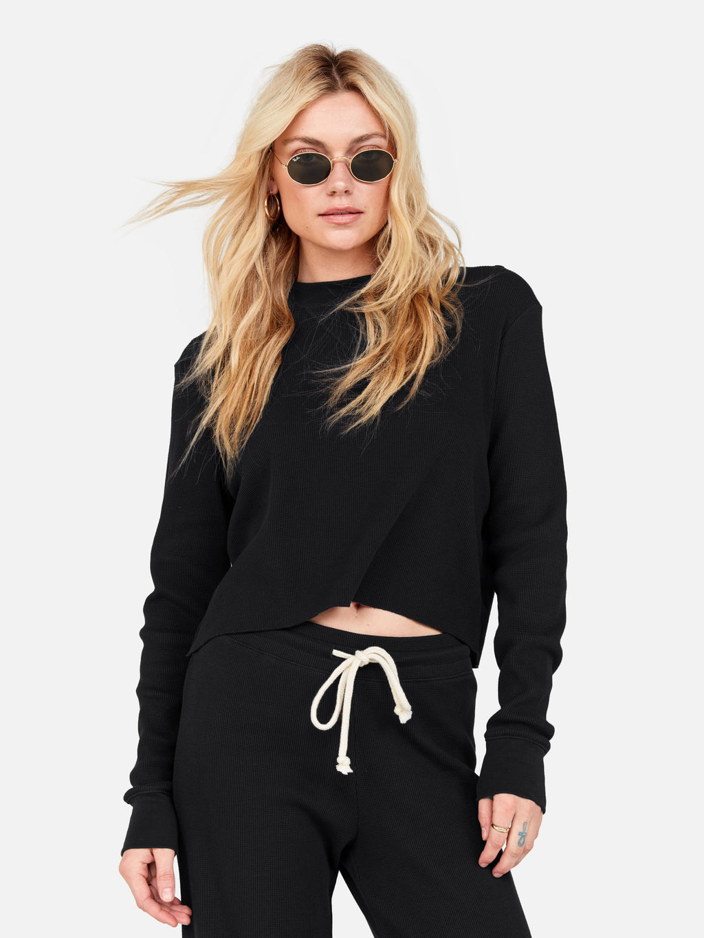 Organic Thermal Boxy Crop Jet Black I909406
