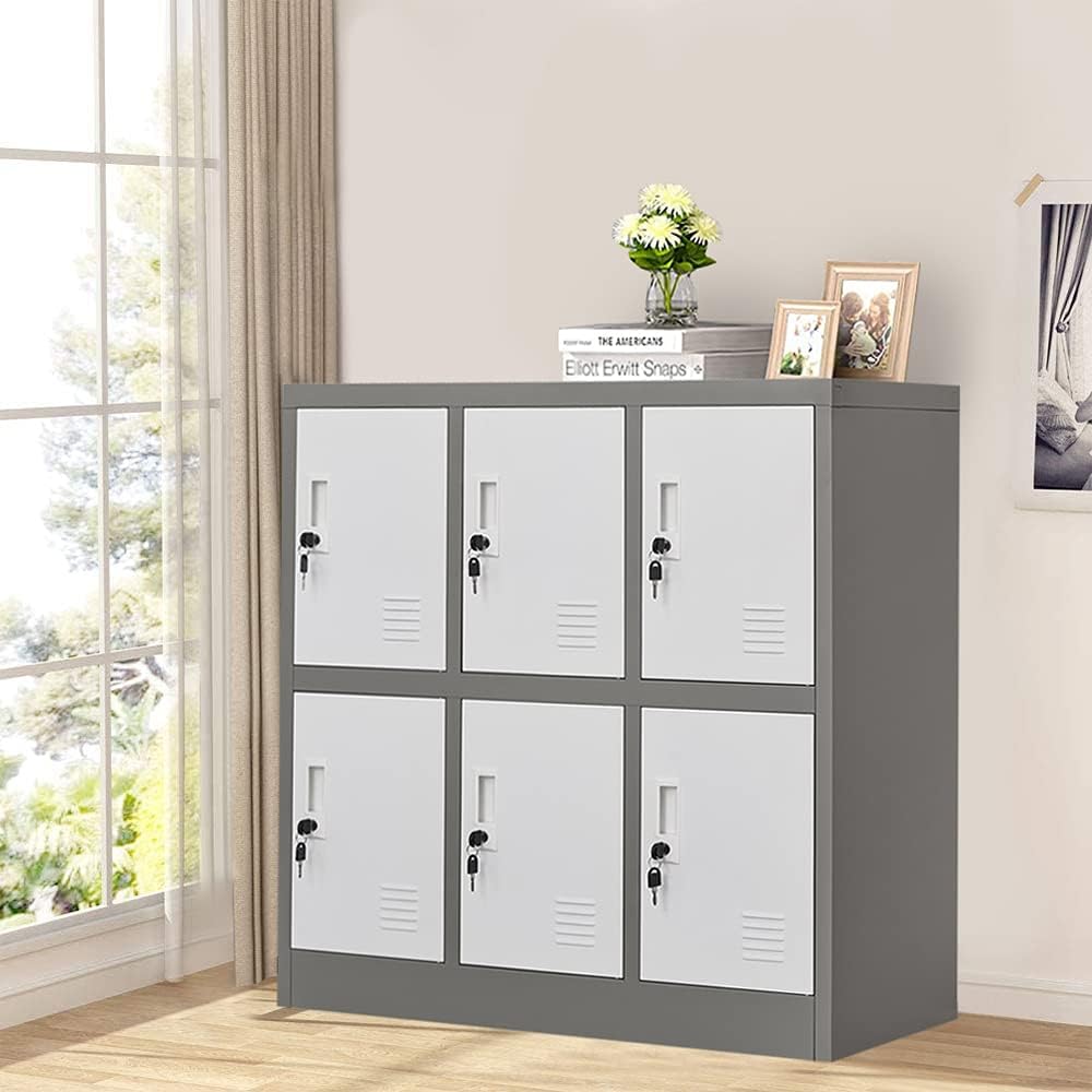 6 Doors Metal Locker Cabinet with Lock S638