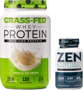 Grass Fed Whey Protein Powder Vanilla Ice Cream Flavor 28 Servings F77242