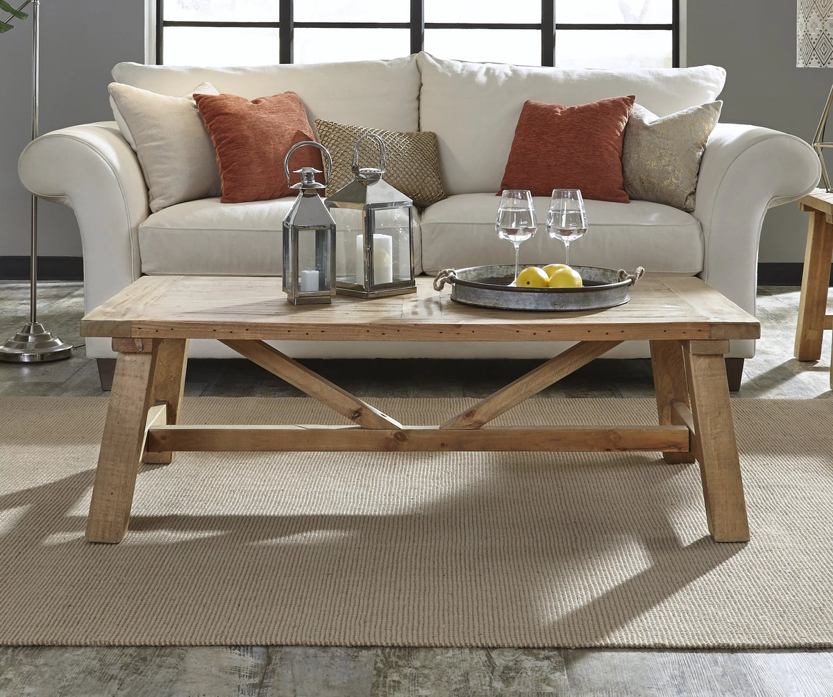 Industrial Coffee Table in Rustic Reclaimed Wood T104