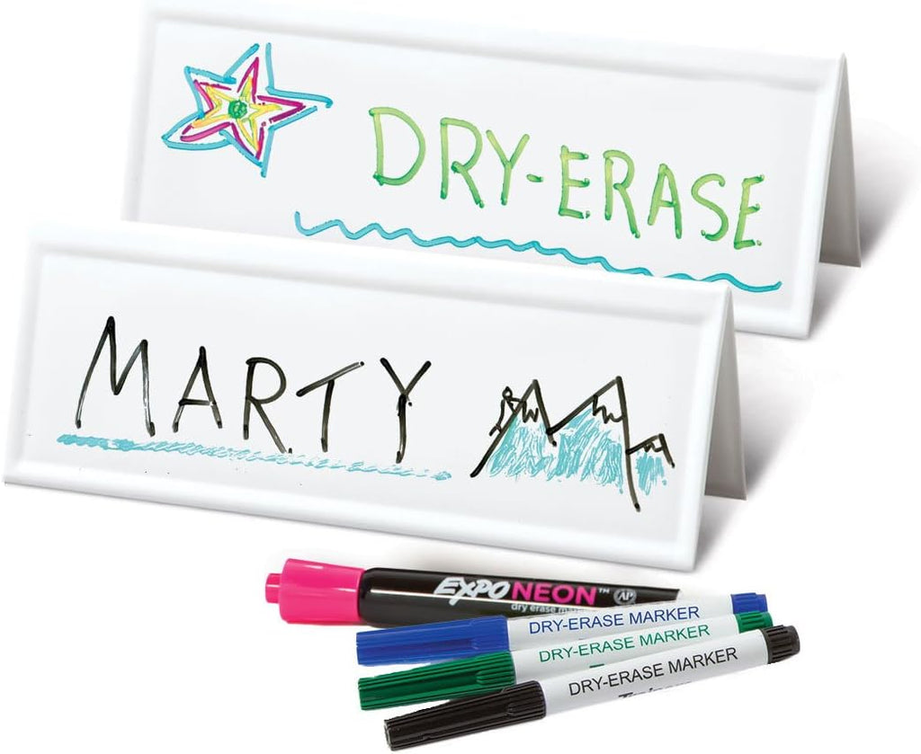White Dry-Erase Name Tent Cards, 8.75 x 3, 10 Pack N43099