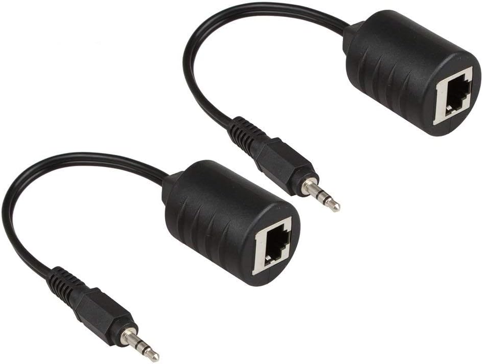 2Pack Stereo RCA to Stereo RCA Audio Extender Over Cat5 (2X RCA to RJ45 Female) L261