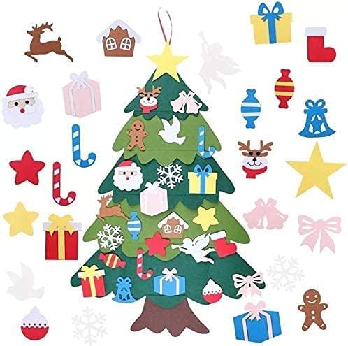 Felt Christmas Tree with 32 Ornaments and LED Lights F870752