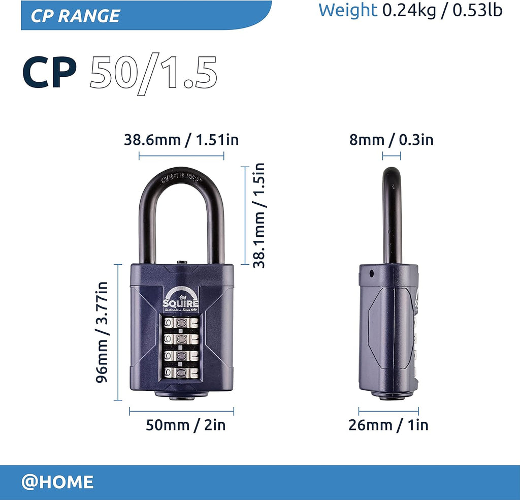 Blue 50 mm Alloy Steel 4 Wheel Combination Padlock, Pack of 2 P133949