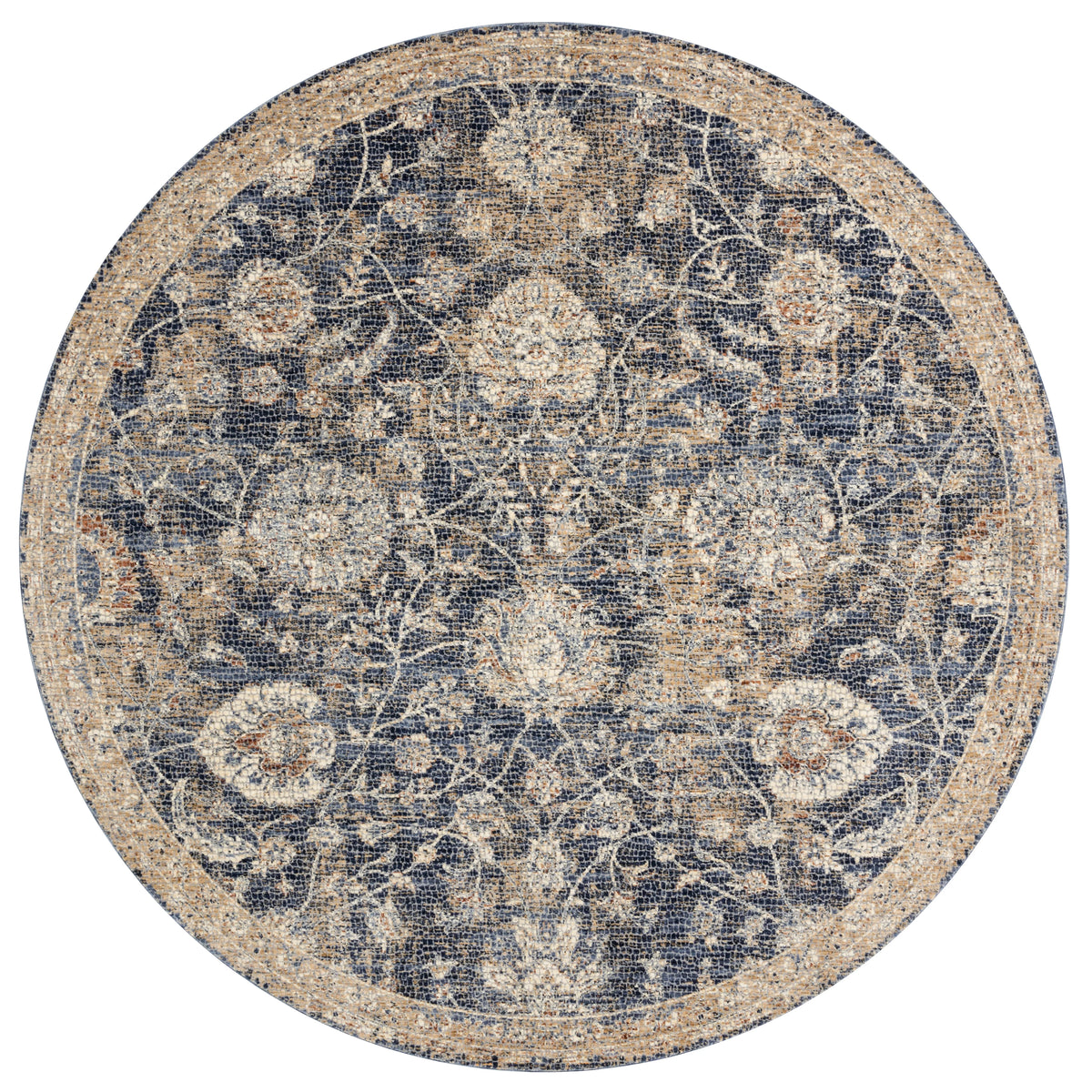 Blue Beige 7'10 x 7'10 Rug W45028