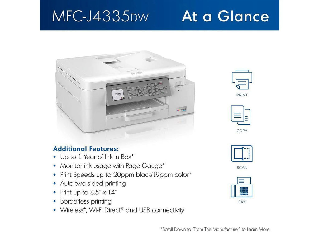 Color Inkjet All-in-One Printer with Duplex and Wireless Printing F704478