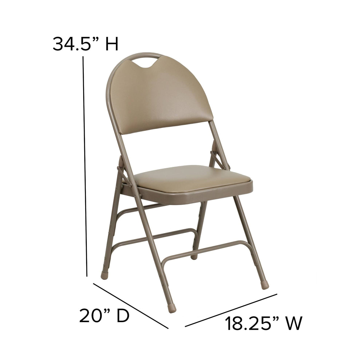 Beige Vinyl Metal Folding Chair Z968109