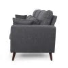 Charcoal Fabric 3 Seater Sofa with Accent Pillows V230317