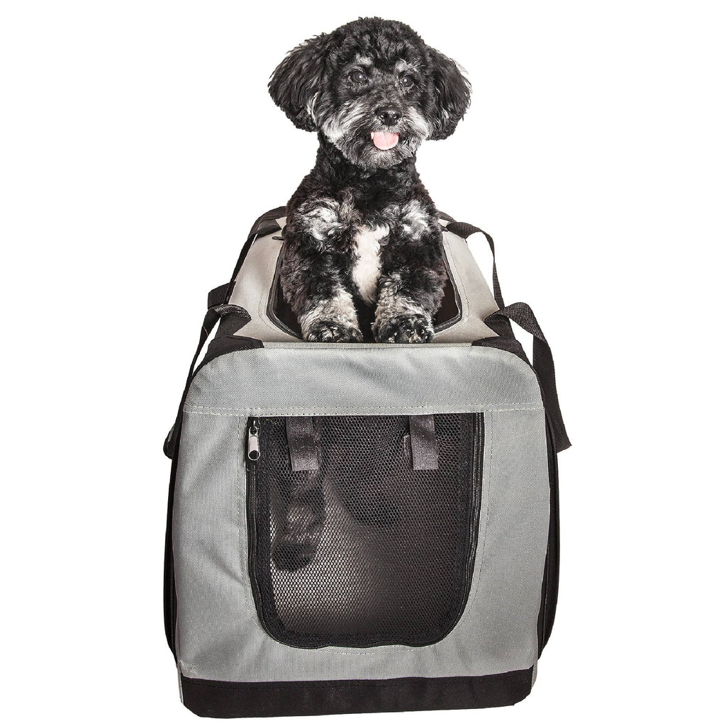 Grey Metal Framed Soft-Folding Dog Crate E3263
