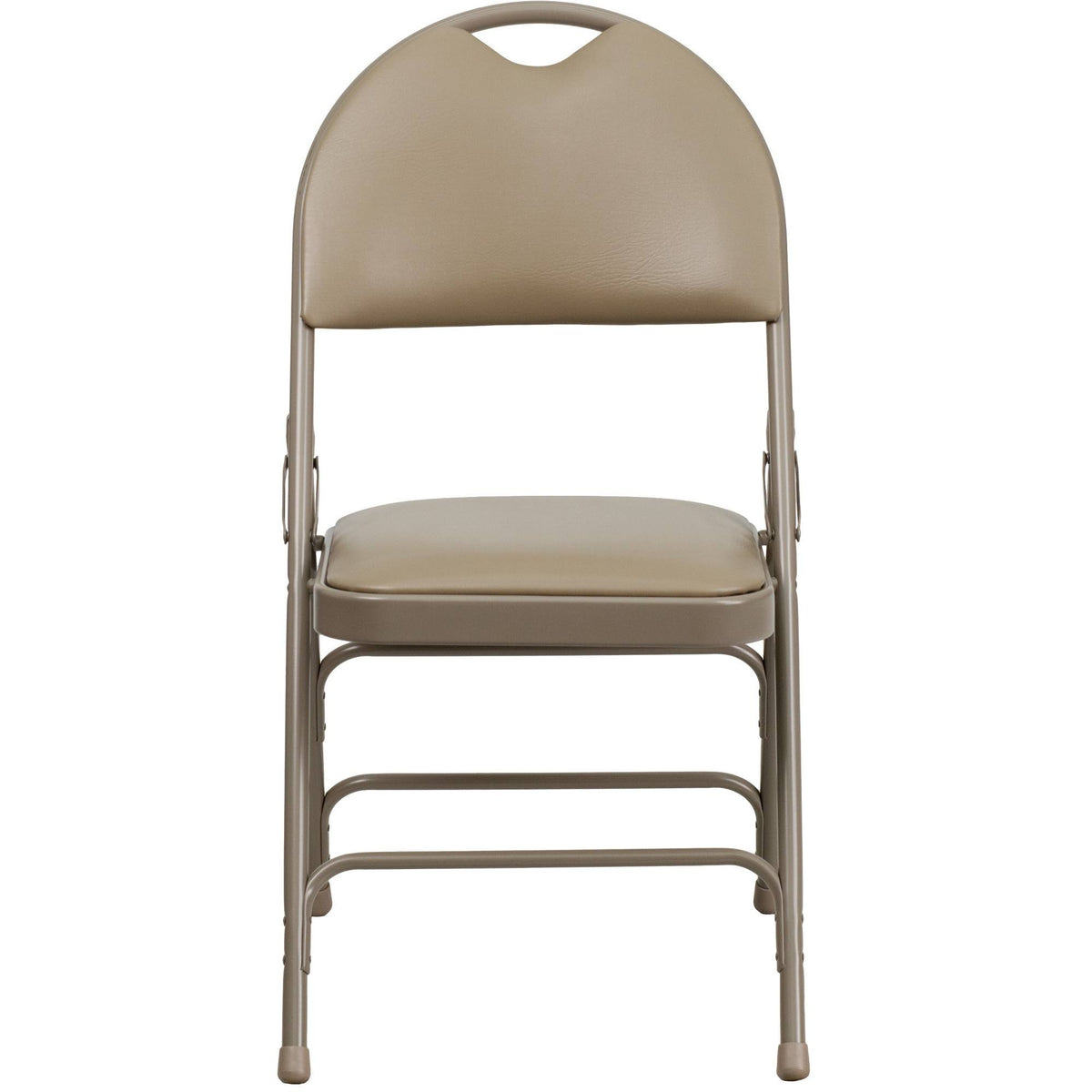 Beige Vinyl Metal Folding Chair Z968109