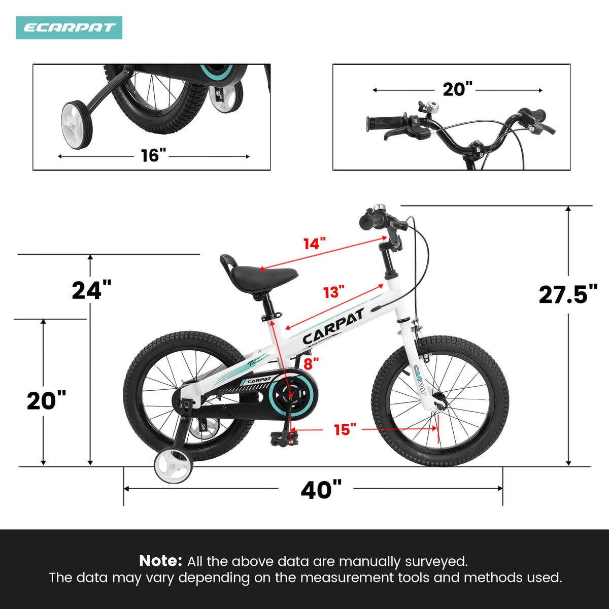14 Inch Boys Bike with Training Wheels Y5814