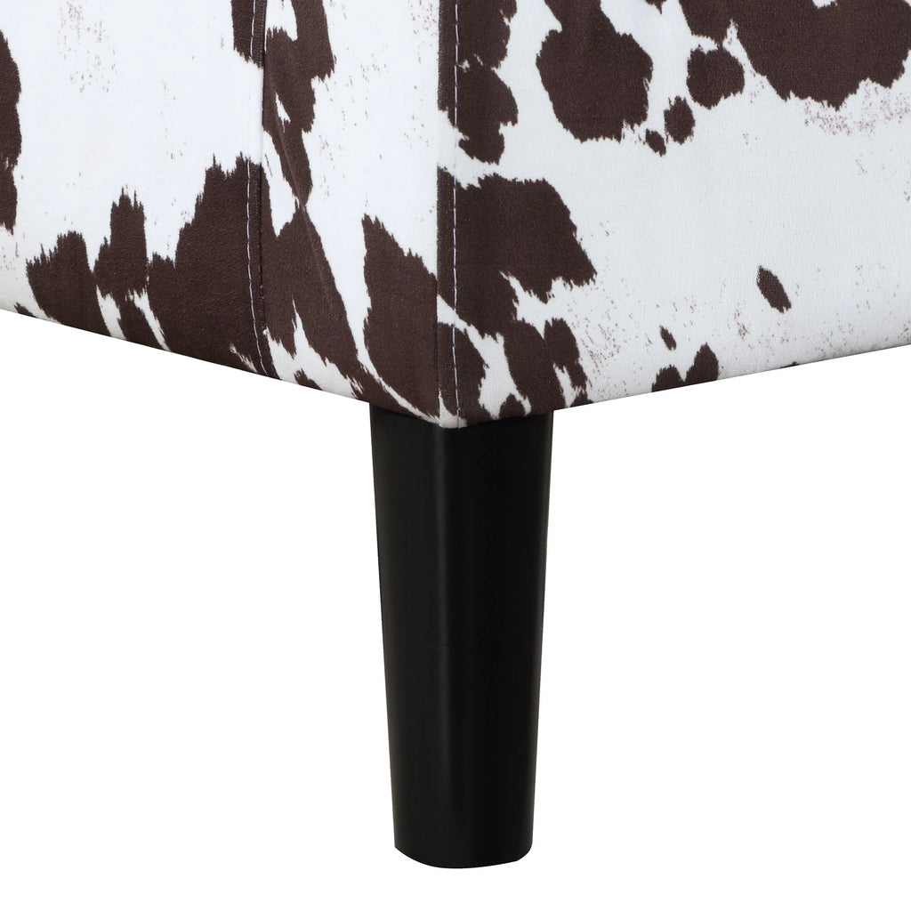 Brown Cow Print Accent Chair with Ottoman Q6243
