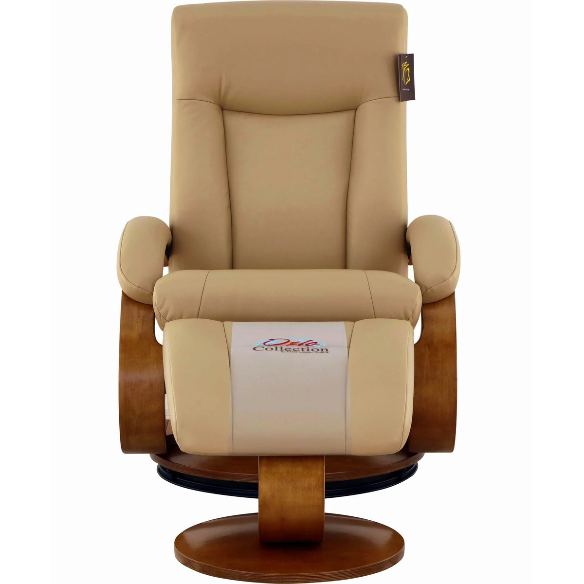 Black Top Grain Leather Recliner and Ottoman A8945