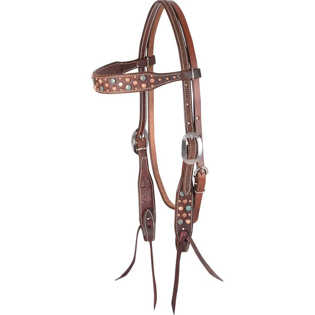 Chocolate Mixed Dots Browband Headstall K46659