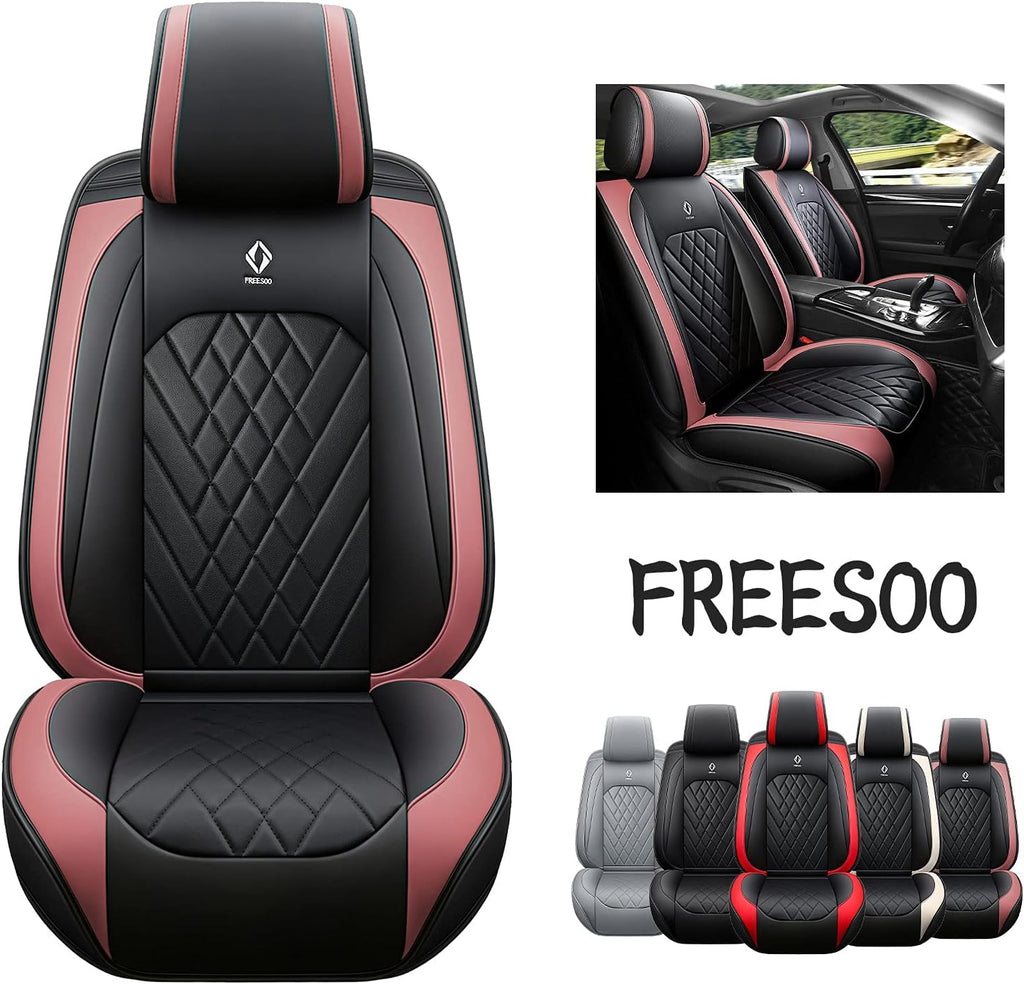 Grey Leather Car Seat Cover 2 Pcs Y780190