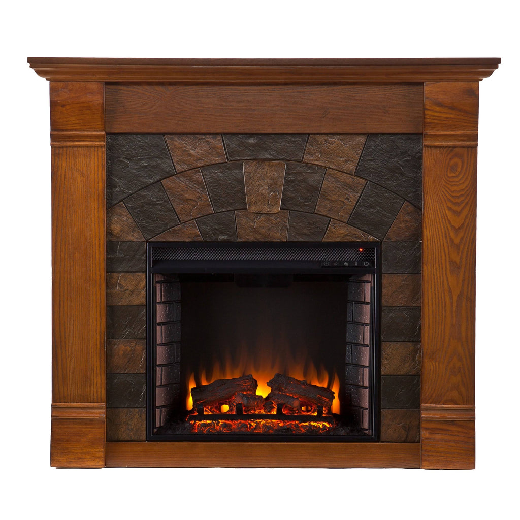 Antique Oak Electric Fireplace D8538