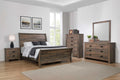 California King Sleigh Bedroom Set Weathered Oak T6414