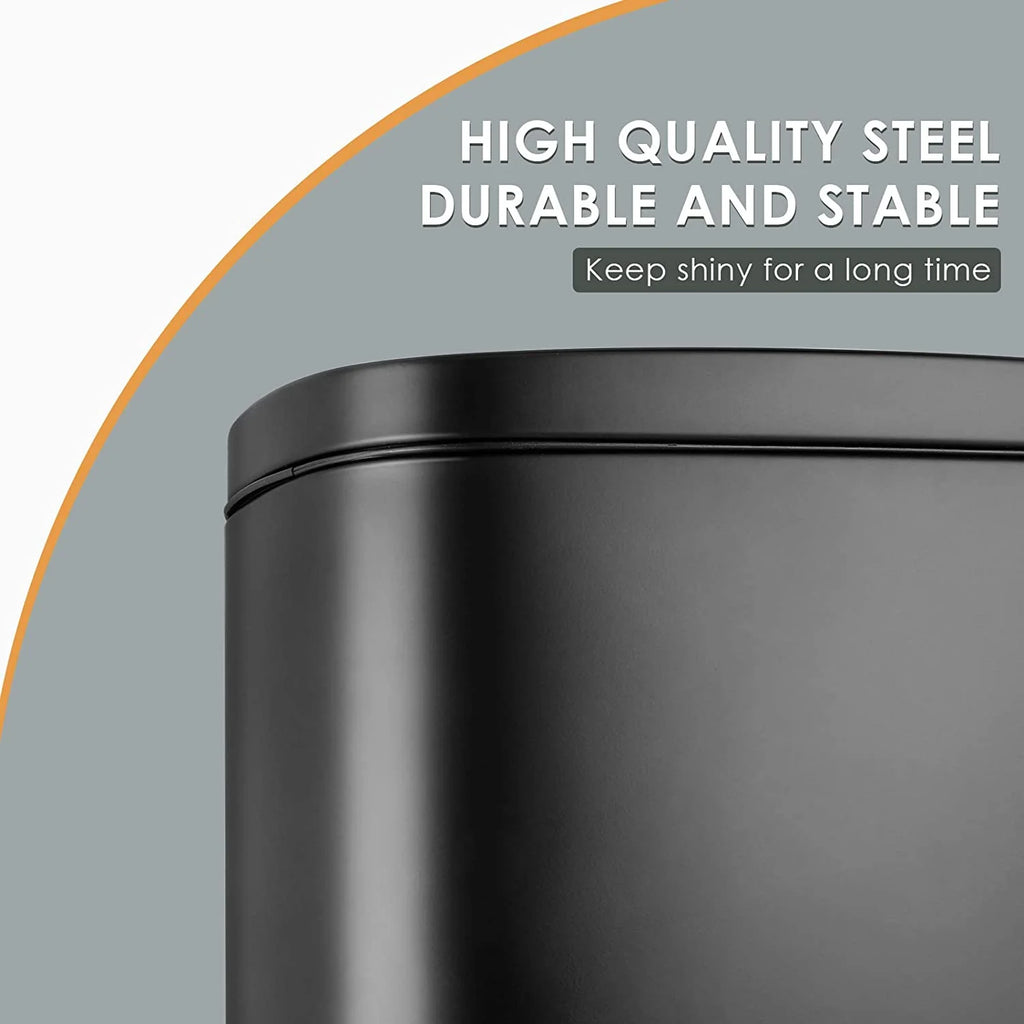 Black Stainless Steel Trash Can D13212