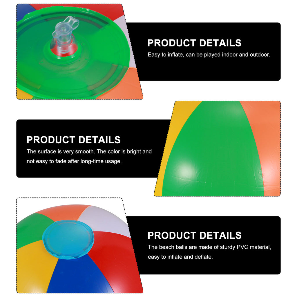 12 Pcs Inflatable Beach Balls Pool Toys F45432
