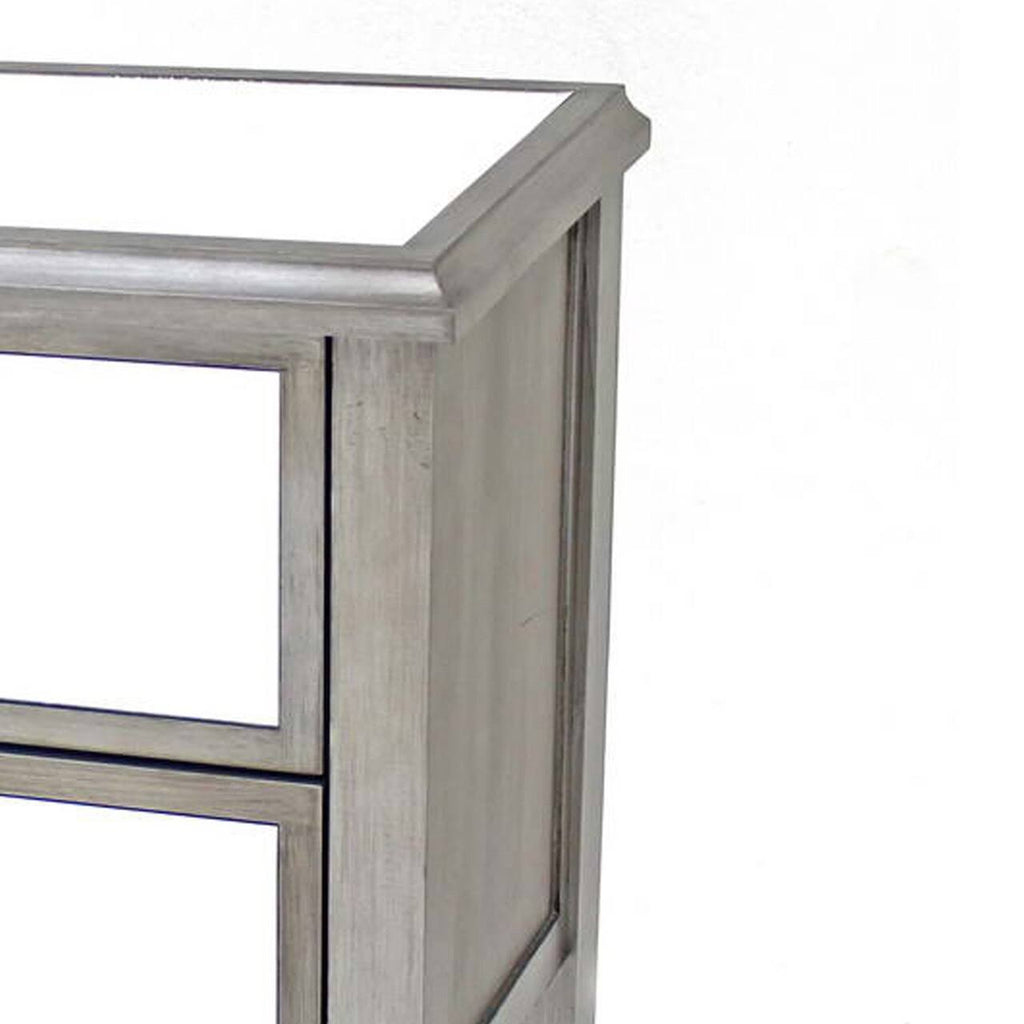 Gray End Table with 2 Storage Drawers A980