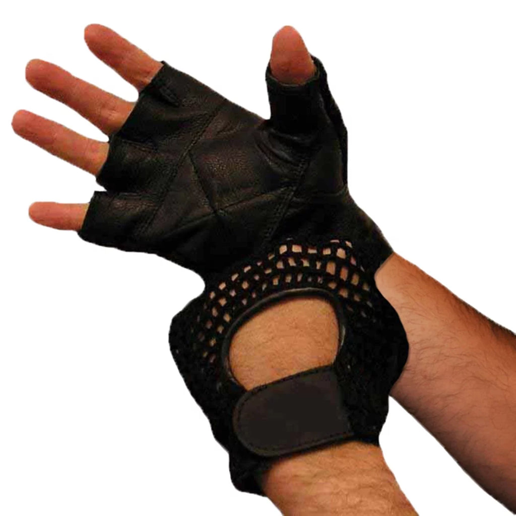 Weightlifting Gloves Real Leather Mesh Back N80769