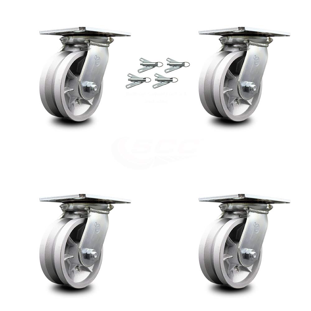 Heavy Duty Swivel Caster with 8 x 2 Silver Wheel, Pack of 2 E29046