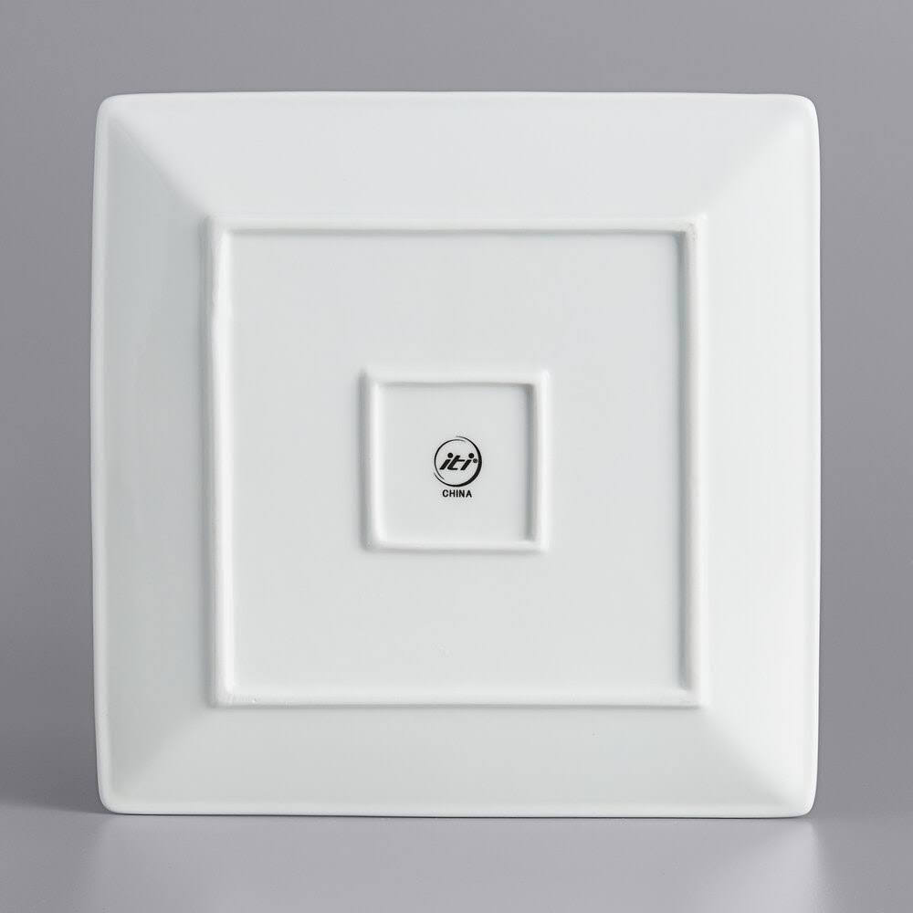 8x22 Square Bright White Porcelain Plate - 24/Case W37935