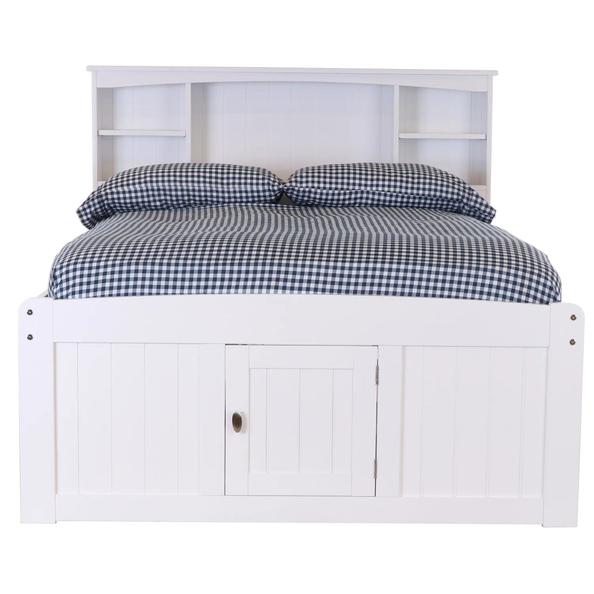 Solid Pine Bookcase Bed in Casual White C966