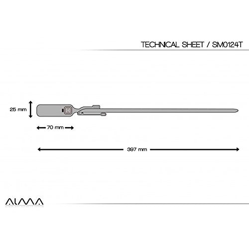 100 Plastic Seals with Metal Insert, 400 mm, Pack of 2 X3700