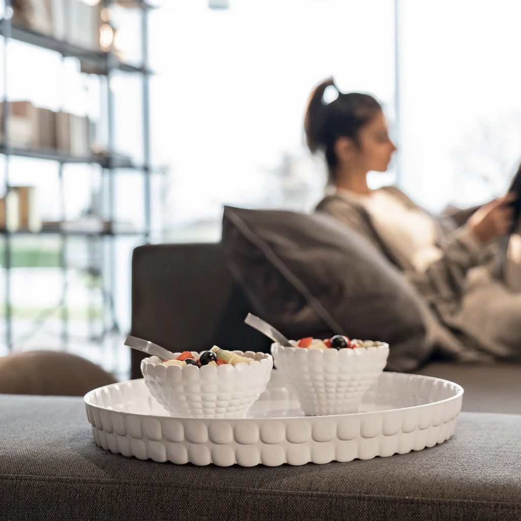 Milk white Round tray F898