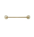 Satin Nickel Wall Mount Towel Bar with Green Marble Handles U9435