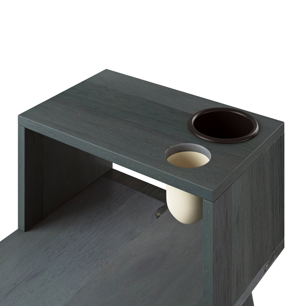 Natural Finish Wood End Table with Shelf C50082