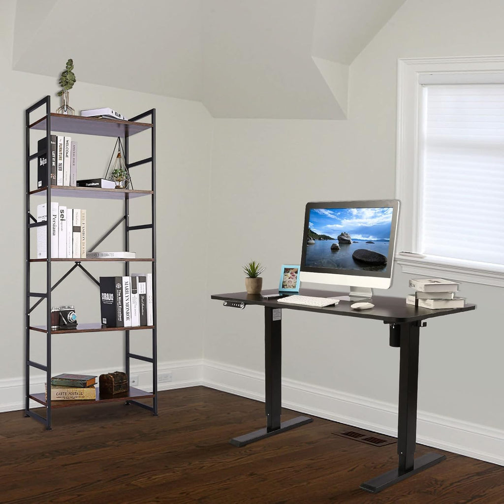 5-Tier Wood and Metal Frame Bookshelf D23598