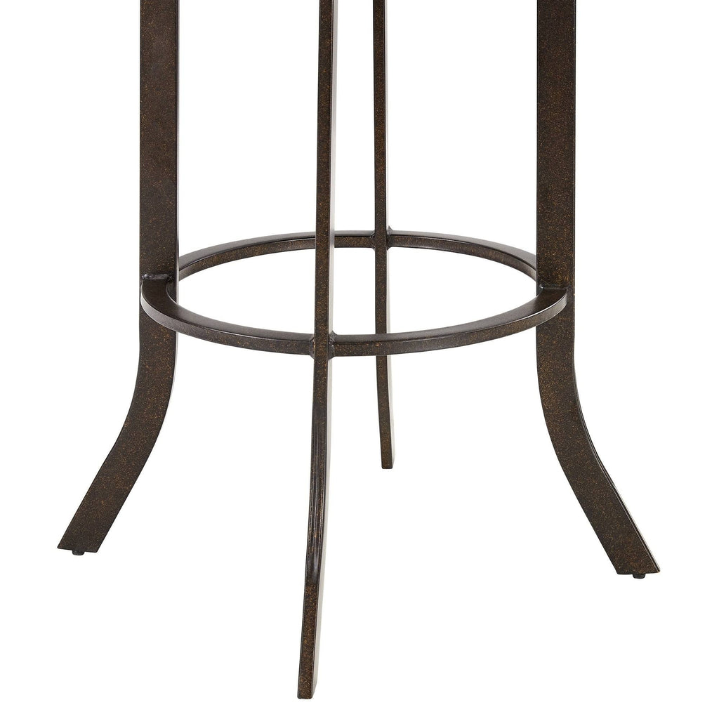 Auburn Bay and Brown Faux Leather Swivel Bar Stool U2323