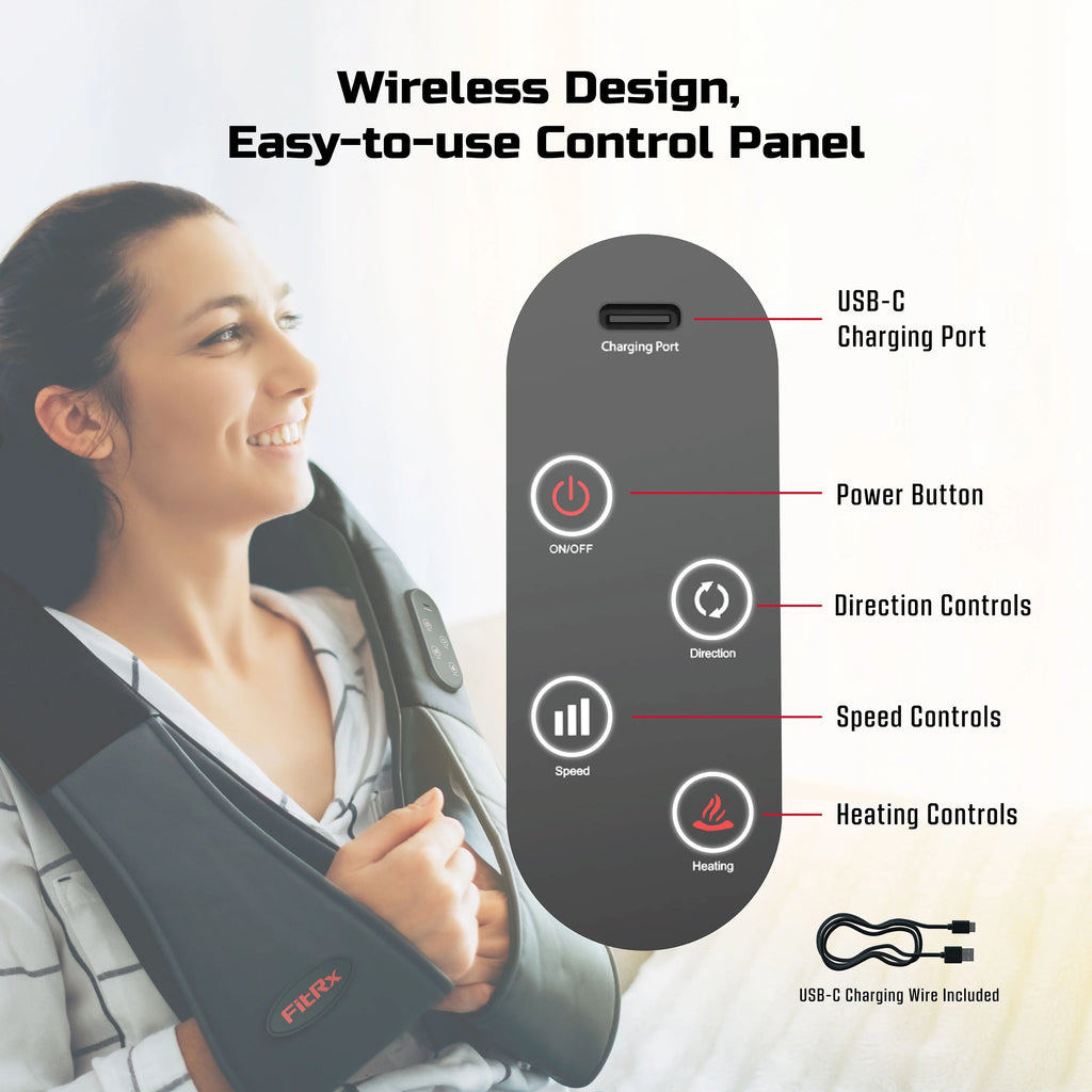 Cordless 3D Shiatsu Neck and Back Massager with Heat W806