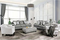 Bluish Gray Linen-like Fabric Living Room Set 4pcs Q9571