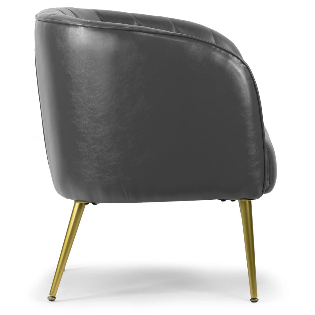 Grey Faux Leather Accent Chair O885
